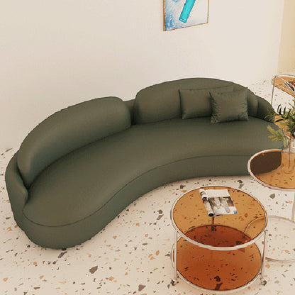 フェイクレザーリビングルーム用の現代的な湾曲したソファーアームレスソファ