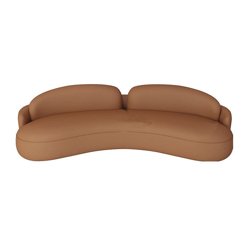 フェイクレザーリビングルーム用の現代的な湾曲したソファーアームレスソファ