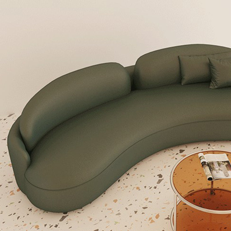 フェイクレザーリビングルーム用の現代的な湾曲したソファーアームレスソファ