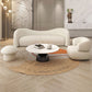 Contemporary Curved Sofa Modern Sloped Arm Sofa for Living Room, Apartment