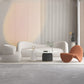 Contemporary Curved Sofa Modern Sloped Arm Sofa for Living Room, Apartment