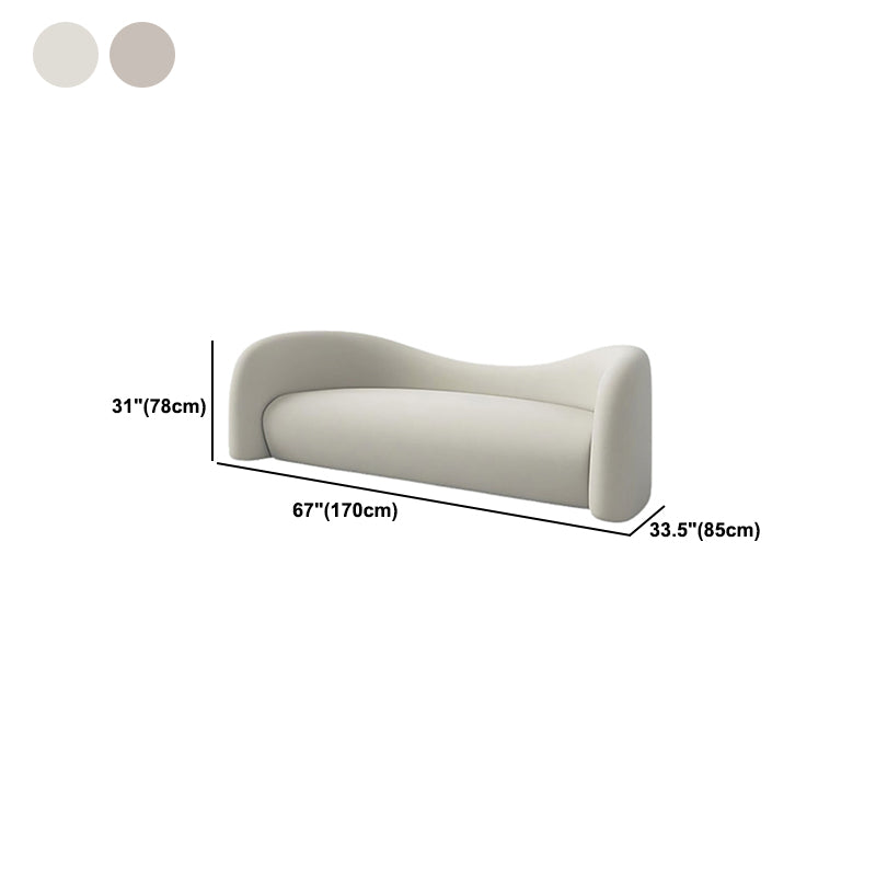 Contemporary Curved Sofa Modern Sloped Arm Sofa for Living Room, Apartment