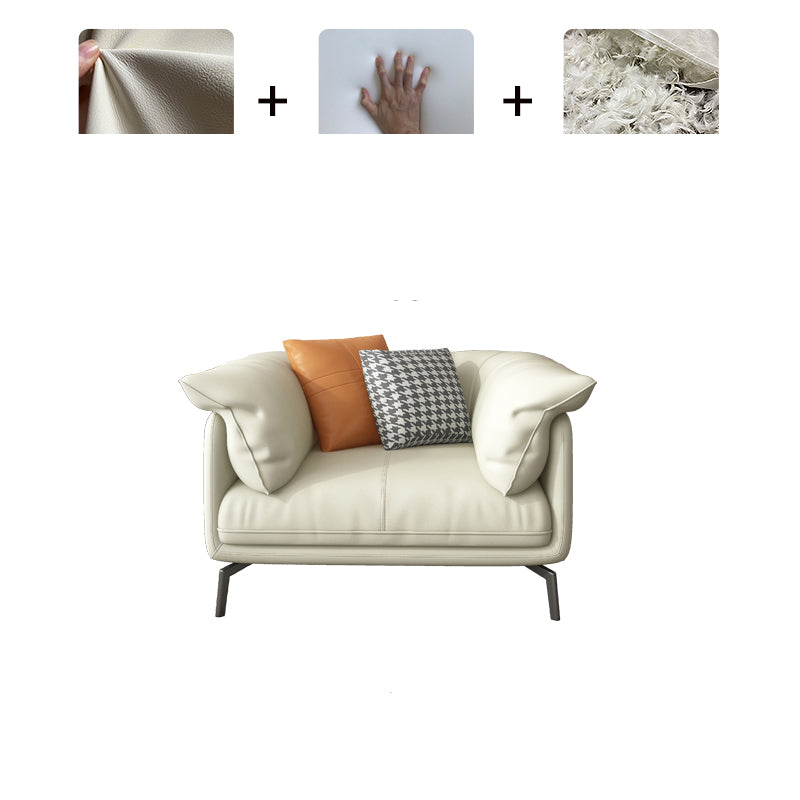 Modern 32.6" H Leather Pillow Top Arm Sofa Bed For Living Room 45"L x 37"W x 33"H Sponge Clearhalo 'furn' 'furn_sofas' 'Furniture' 'Living Room Furniture' 'Sofa' 'sofas' 5411992