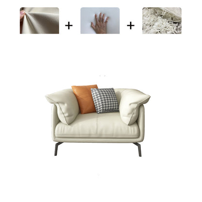 Modern 32.6" H Leather Pillow Top Arm Sofa Bed For Living Room 45"L x 37"W x 33"H Sponge Clearhalo 'furn' 'furn_sofas' 'Furniture' 'Living Room Furniture' 'Sofa' 'sofas' 5411992