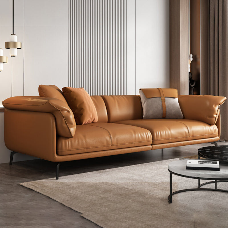 Modern 32.6" H Leather Pillow Top Arm Sofa Bed For Living Room 86"L x 37"W x 33"H Clearhalo 'furn' 'furn_sofas' 'Furniture' 'Living Room Furniture' 'Sofa' 'sofas' 5411994