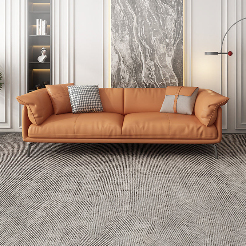 Modern 32.6" H Leather Pillow Top Arm Sofa Bed For Living Room Clearhalo 'furn' 'furn_sofas' 'Furniture' 'Living Room Furniture' 'Sofa' 'sofas' 5411995