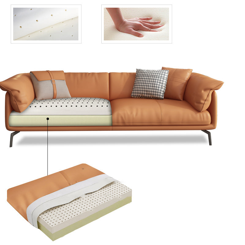 Modern 32.6" H Leather Pillow Top Arm Sofa Bed For Living Room Clearhalo 'furn' 'furn_sofas' 'Furniture' 'Living Room Furniture' 'Sofa' 'sofas' 5411998