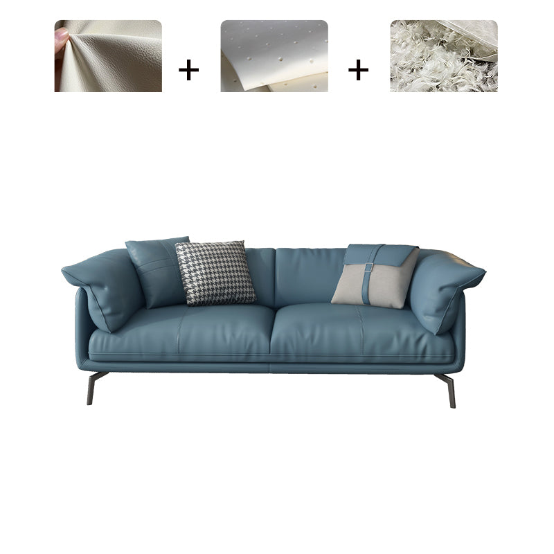 Modern 32.6" H Leather Pillow Top Arm Sofa Bed For Living Room 70"L x 37"W x 33"H Latex Clearhalo 'furn' 'furn_sofas' 'Furniture' 'Living Room Furniture' 'Sofa' 'sofas' 5412004