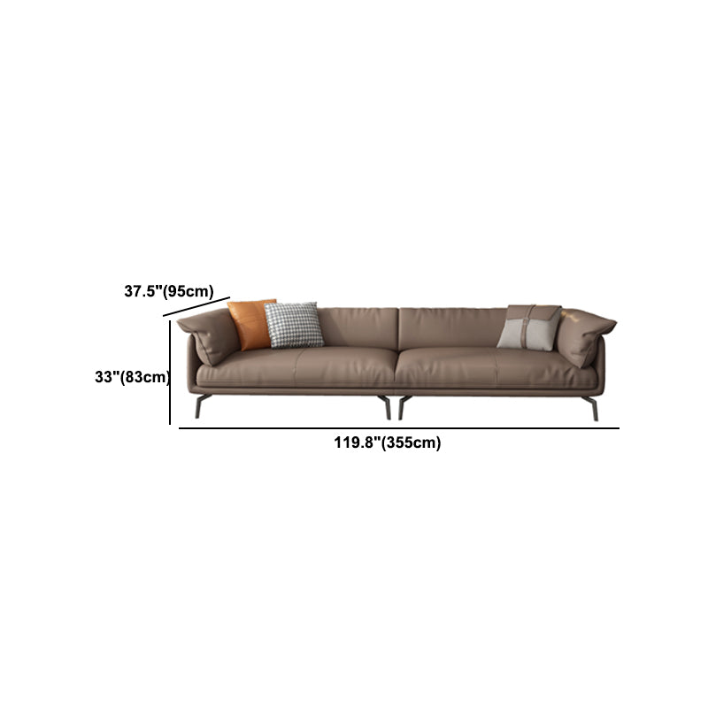 Modern 32.6" H Leather Pillow Top Arm Sofa Bed For Living Room Clearhalo 'furn' 'furn_sofas' 'Furniture' 'Living Room Furniture' 'Sofa' 'sofas' 5412012