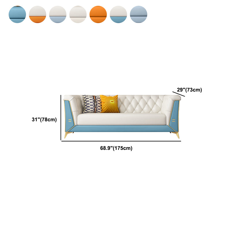 Sofá de brazo de esmoquin de cuero con faux contemporáneo de 30.7 "para sala de estar para sala de estar