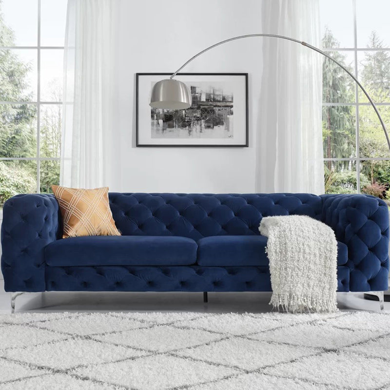 アパート用のタキシードアームを備えた現代の房状のバックソファ