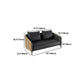 Standard Black Sofa Faux Leather Contemporary Sofa with Pillow for Living Room