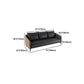 Standard Black Sofa Faux Leather Contemporary Sofa with Pillow for Living Room