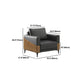 Standard Black Sofa Faux Leather Contemporary Sofa with Pillow for Living Room