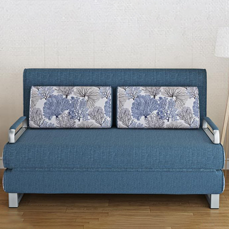Cotton Blend Contemporary Sofa Bed Square Arm Convertible Sofa
