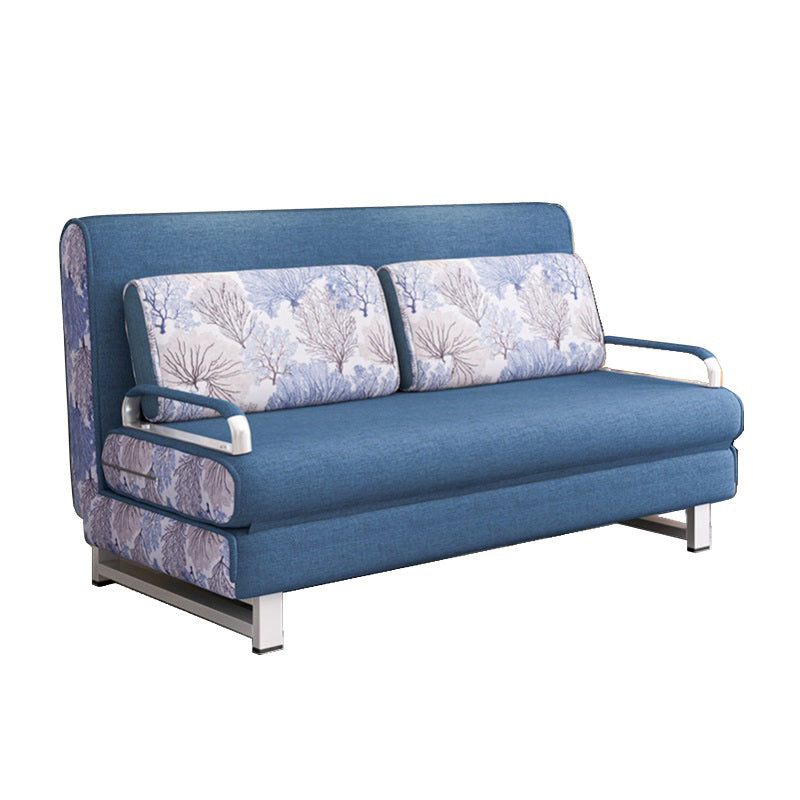 Cotton Blend Contemporary Sofa Bed Square Arm Convertible Sofa