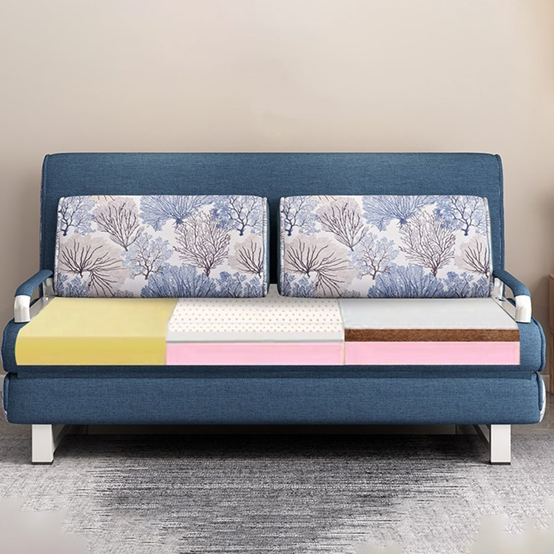 Cotton Blend Contemporary Sofa Bed Square Arm Convertible Sofa