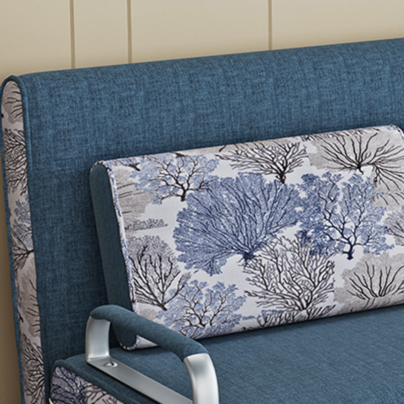 Cotton Blend Contemporary Sofa Bed Square Arm Convertible Sofa