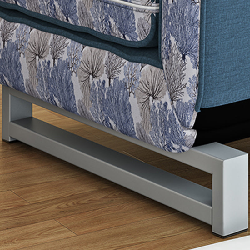 Cotton Blend Contemporary Sofa Bed Square Arm Convertible Sofa