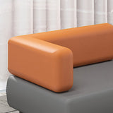 Sofá de cuero falso 30.70 "D x 29.52" H Sofá de brazo de esmoquin para sala de estar