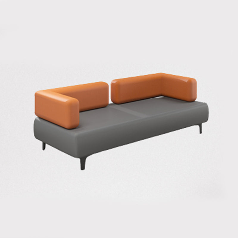 フェイクレザーソファ30.70 "d x 29.52" hリビングルーム用のタキシードアームソファ