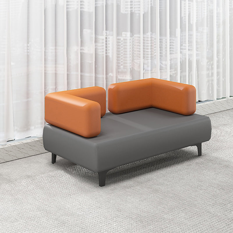 フェイクレザーソファ30.70 "d x 29.52" hリビングルーム用のタキシードアームソファ