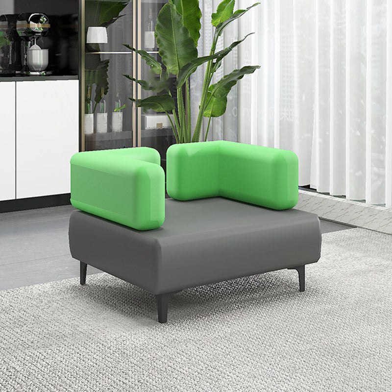 フェイクレザーソファ30.70 "d x 29.52" hリビングルーム用のタキシードアームソファ