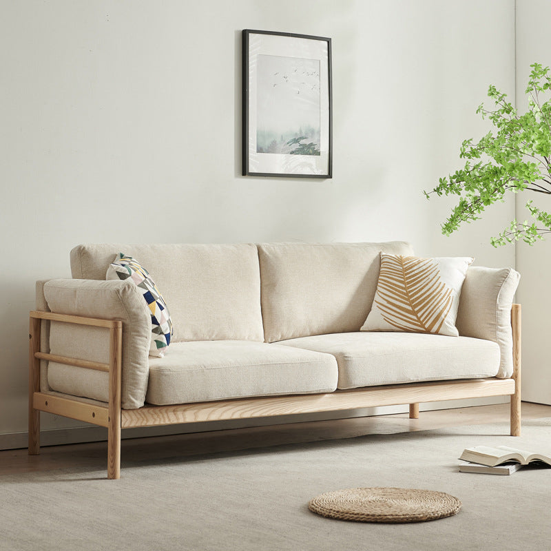 Linen Modern Square Arm Sofa Wooden Standard Sofa for Living Room, Apartment Clearhalo 'furn' 'furn_sofas' 'Furniture' 'Living Room Furniture' 'Sofa' 'sofas' 5412208