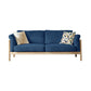 Linen Modern Square Arm Sofa Wooden Standard Sofa for Living Room, Apartment 59"L x 33"W x 33"H Blue Clearhalo 'furn' 'furn_sofas' 'Furniture' 'Living Room Furniture' 'Sofa' 'sofas' 5412214