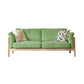 Linen Modern Square Arm Sofa Wooden Standard Sofa for Living Room, Apartment 59"L x 33"W x 33"H Light Green Clearhalo 'furn' 'furn_sofas' 'Furniture' 'Living Room Furniture' 'Sofa' 'sofas' 5412216