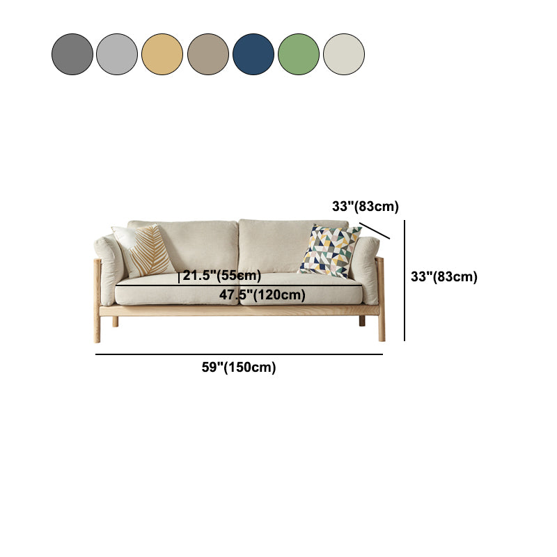 Linen Modern Square Arm Sofa Wooden Standard Sofa for Living Room, Apartment Clearhalo 'furn' 'furn_sofas' 'Furniture' 'Living Room Furniture' 'Sofa' 'sofas' 5412222