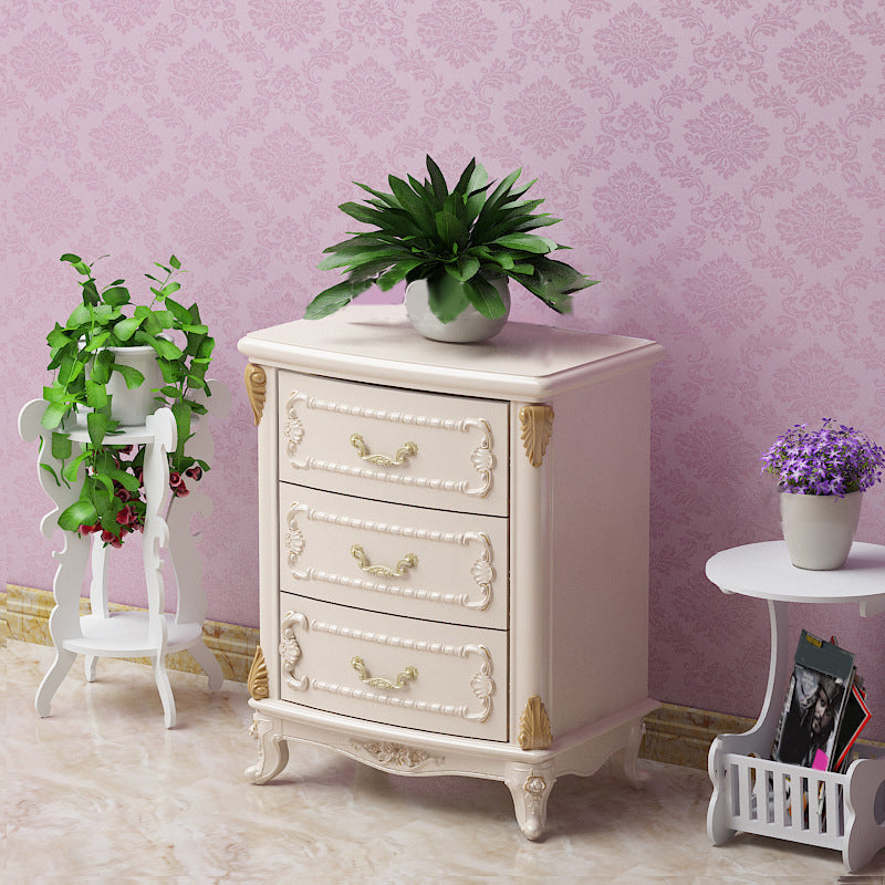 Glam Style Bedroom Storage Chest Solid Wood Lingerie Chest with Drawers