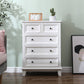 Modern Style Storage Chest Vertical Wood White Storage Chest Dresser with Drawers