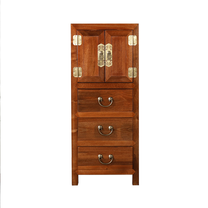 16" W Traditional Style Storage Chest Vertical Wood Combo Dresser with Drawers and Doors