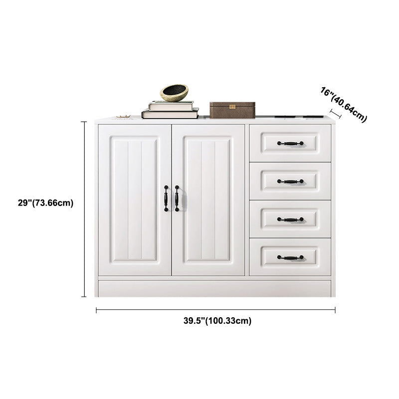 White Storage Chest Modern Style Wooden Storage Chest Dresser with Drawers and Doors Clearhalo 'Bedroom Furniture' 'Dressers & Chests' 'dressers_chests' 'furn' 'furn_dressers_chests' 'Furniture' 5412374