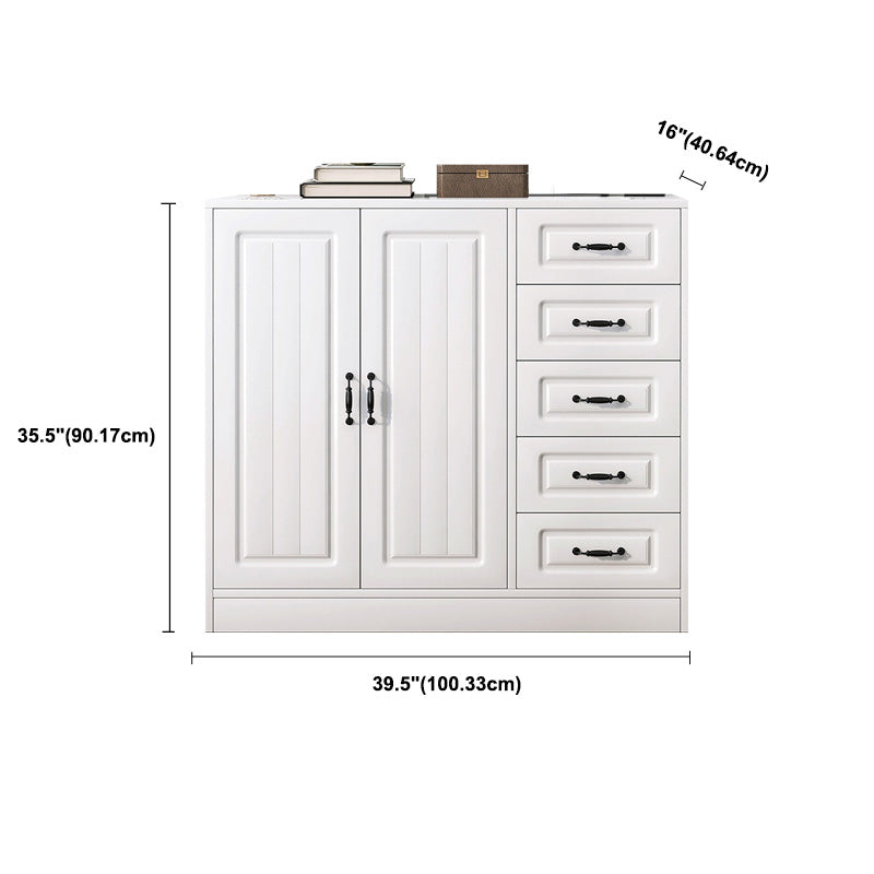 White Storage Chest Modern Style Wooden Storage Chest Dresser with Drawers and Doors Clearhalo 'Bedroom Furniture' 'Dressers & Chests' 'dressers_chests' 'furn' 'furn_dressers_chests' 'Furniture' 5412375