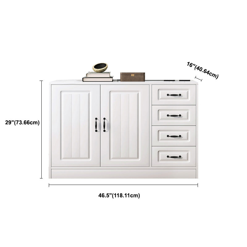 White Storage Chest Modern Style Wooden Storage Chest Dresser with Drawers and Doors Clearhalo 'Bedroom Furniture' 'Dressers & Chests' 'dressers_chests' 'furn' 'furn_dressers_chests' 'Furniture' 5412378