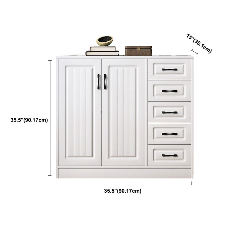 White Storage Chest Modern Style Wooden Storage Chest Dresser with Drawers and Doors Clearhalo 'Bedroom Furniture' 'Dressers & Chests' 'dressers_chests' 'furn' 'furn_dressers_chests' 'Furniture' 5412381
