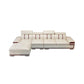 Glam Style Sectional Solid Wood Frame White Built-in Armrest Cushioning Backrest Sofa