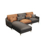 33.4"H Faux Leather Tufted Square Arm Sofa & Chaise for Living Room