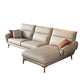 37.4" D 37.4" H Faux Leather Sofa & Chaise Cushions Flared Arm Sofa in Beige