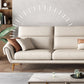 37.4" D 37.4" H Faux Leather Sofa & Chaise Cushions Flared Arm Sofa in Beige