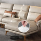 37.4" D 37.4" H Faux Leather Sofa & Chaise Cushions Flared Arm Sofa in Beige