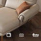 37.4" D 37.4" H Faux Leather Sofa & Chaise Cushions Flared Arm Sofa in Beige