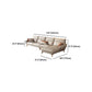 37.4" D 37.4" H Faux Leather Sofa & Chaise Cushions Flared Arm Sofa in Beige
