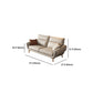 37.4" D 37.4" H Faux Leather Sofa & Chaise Cushions Flared Arm Sofa in Beige
