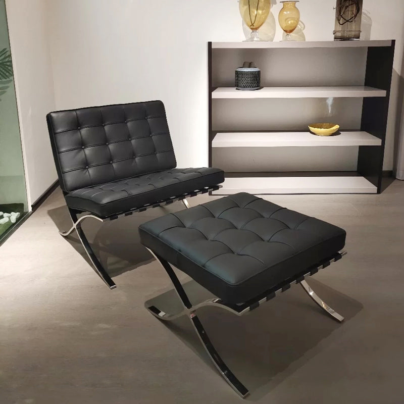 Faux Leather Accent Chair 29.52" L x 30.70" W x 30.70" H Tufted Lounge Chair Clearhalo 'Accent Chairs' 'accent_chairs' 'Chairs & Seating' 'furn' 'furn_accent_chairs' 'Furniture' 'Living Room Furniture' 5412643