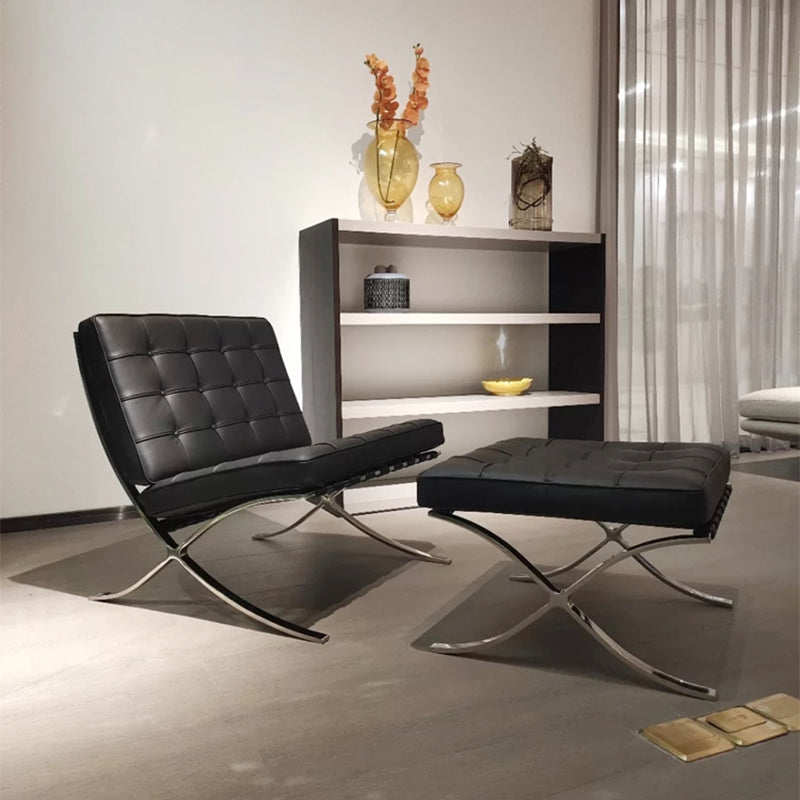 Faux Leather Accent Chair 29.52" L x 30.70" W x 30.70" H Tufted Lounge Chair Clearhalo 'Accent Chairs' 'accent_chairs' 'Chairs & Seating' 'furn' 'furn_accent_chairs' 'Furniture' 'Living Room Furniture' 5412646