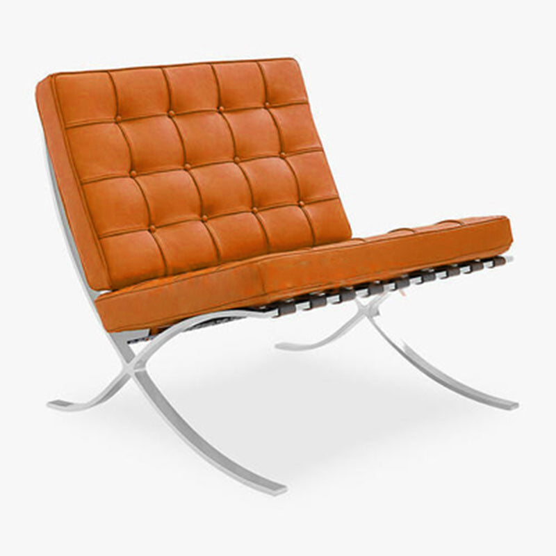 Faux Leather Accent Chair 29.52" L x 30.70" W x 30.70" H Tufted Lounge Chair Orange Clearhalo 'Accent Chairs' 'accent_chairs' 'Chairs & Seating' 'furn' 'furn_accent_chairs' 'Furniture' 'Living Room Furniture' 5412657