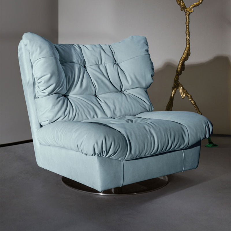 43.5" Wide Convertible Chair, Modern Upholstered Accent Armless Chair Blue Clearhalo 'Accent Chairs' 'accent_chairs' 'Chairs & Seating' 'furn' 'furn_accent_chairs' 'Furniture' 'Living Room Furniture' 5412782